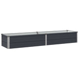 Raised Garden Bed Anthracite 160 x 40 x 24 cm cold-rolled steel - Front View