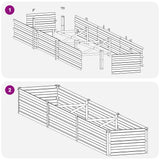 Raised Garden Bed Anthracite 240 x 40 x 24 cm cold-rolled steel - Low Angle