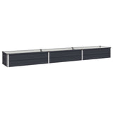 Raised Garden Bed Anthracite 240 x 40 x 24 cm cold-rolled steel - Front View
