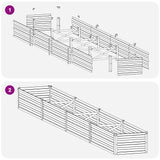 Raised Garden Bed Anthracite 320 x 40 x 24 cm cold-rolled steel - Low Angle