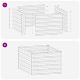 Raised Garden Bed Grey 100 x 80 x 55 cm cold-rolled steel - Low Angle