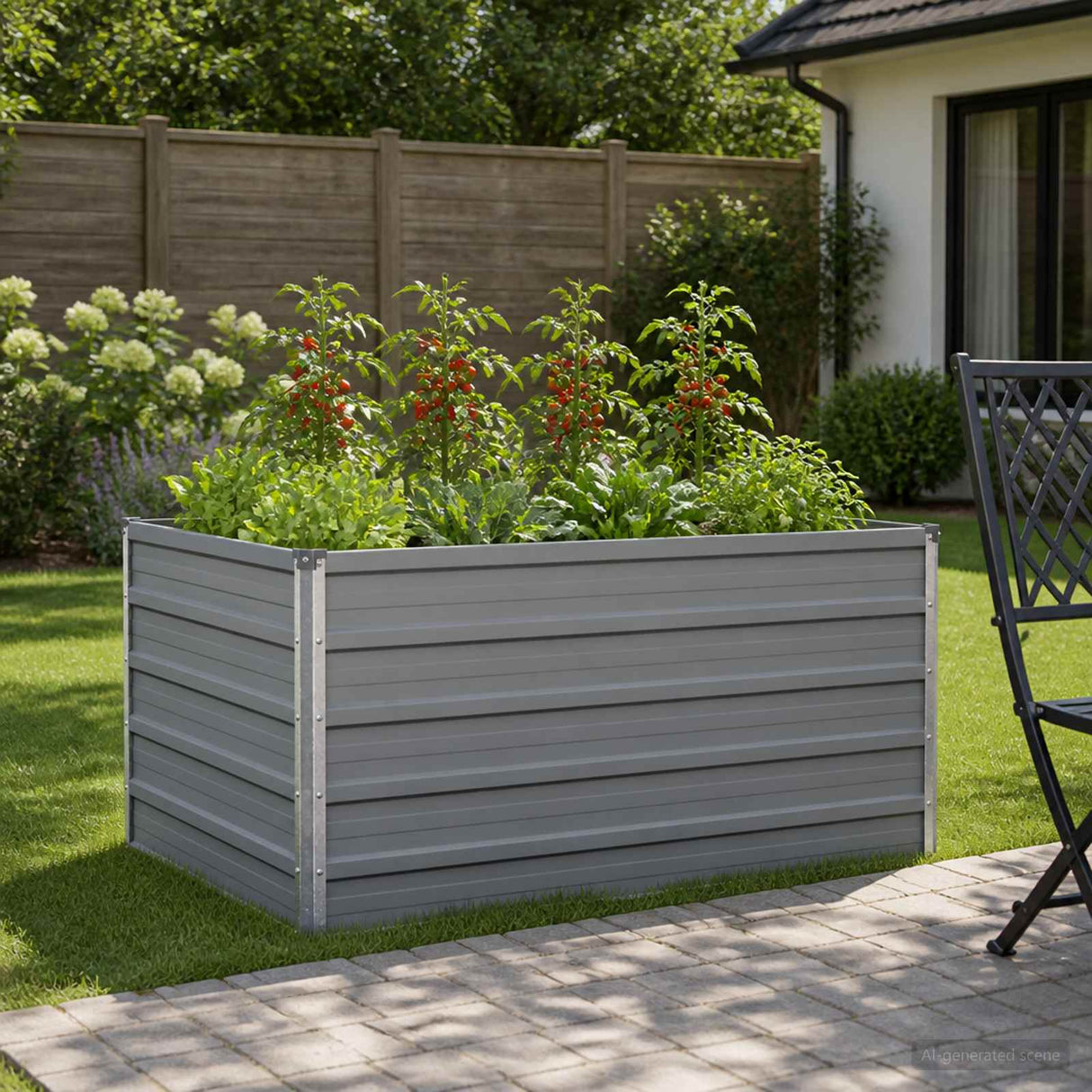 Raised Garden Bed Grey 100 x 80 x 55 cm cold-rolled steel