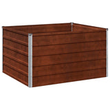 Raised Garden Bed Rusty 100 x 80 x 55 cm corton - Front View