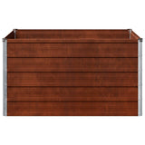 Raised Garden Bed Rusty 100 x 80 x 55 cm corton - Top-Down View