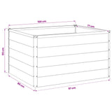 Raised Garden Bed Rusty 100 x 80 x 55 cm corton