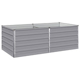 Raised Garden Bed Grey 160 x 80 x 55 cm cold-rolled steel - Front View