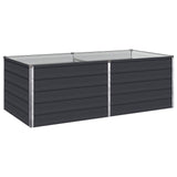 Raised Garden Bed Anthracite 160 x 80 x 55 cm cold-rolled steel - Front View