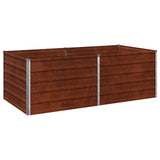 Raised Garden Bed Rusty 160 x 80 x 55 cm corton - Front View