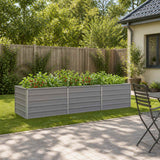 Raised Garden Bed Grey 240 x 80 x 55 cm cold-rolled steel