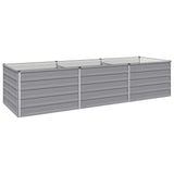 Raised Garden Bed Grey 240 x 80 x 55 cm cold-rolled steel - Front View