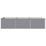 Raised Garden Bed Grey 240 x 80 x 55 cm cold-rolled steel - Side View