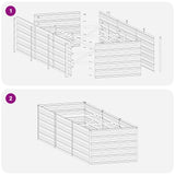 Raised Garden Bed Anthracite 240 x 80 x 55 cm cold-rolled steel - Low Angle