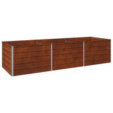 Raised Garden Bed Rusty 240 x 80 x 55 cm corton - Front View