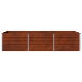 Raised Garden Bed Rusty 240 x 80 x 55 cm corton - Top-Down View