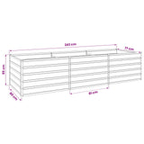 Raised Garden Bed Rusty 240 x 80 x 55 cm corton