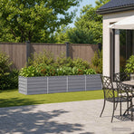 Raised Garden Bed Grey 321 x 80 x 55 cm Galvanised Steel