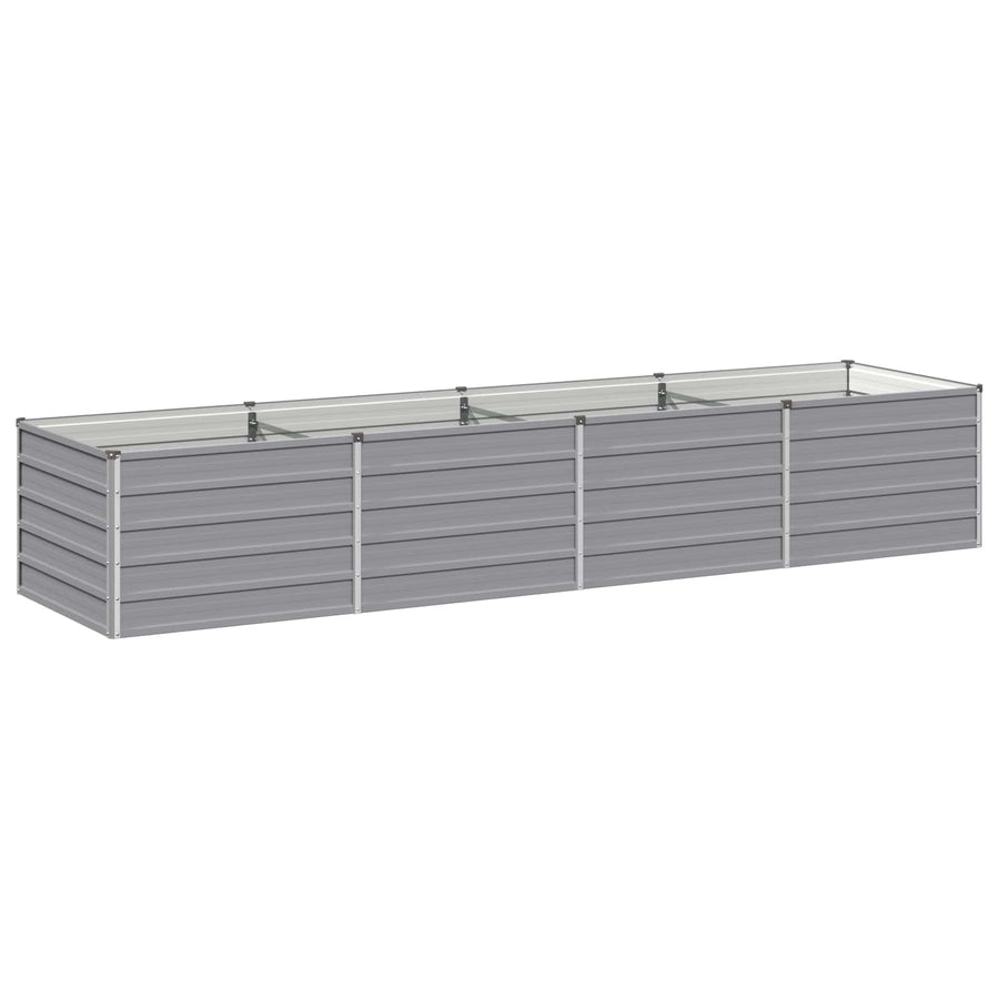 Raised Garden Bed Grey 321 x 80 x 55 cm Galvanised Steel