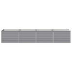 Raised Garden Bed Grey 321 x 80 x 55 cm Galvanised Steel