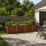 Raised Garden Bed Rusty 320 x 80 x 55 cm corton
