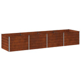 Raised Garden Bed Rusty 320 x 80 x 55 cm corton - Front View