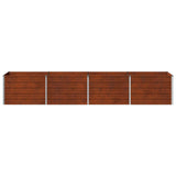 Raised Garden Bed Rusty 320 x 80 x 55 cm corton - Top-Down View