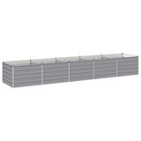 Raised Garden Bed Grey 400 x 80 x 55 cm cold-rolled steel - Front View