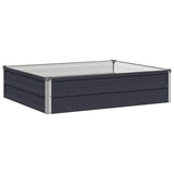 Raised Garden Bed Anthracite 100 x 80 x 24 cm cold-rolled steel - Front View