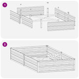 Raised Garden Bed Anthracite 160 x 80 x 24 cm cold-rolled steel - Low Angle