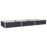 Raised Garden Bed Anthracite 240 x 80 x 24 cm cold-rolled steel - Front View