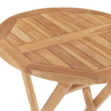 Garden Set 5 pcs Brown Solid Teak Wood - Low Angle
