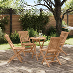 Garden Set 5 pcs Brown 60 x 60 x 75 cm Solid Teak Wood
