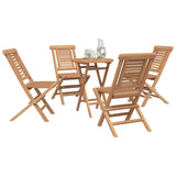 Garden Set 5 pcs Brown Solid Teak Wood
