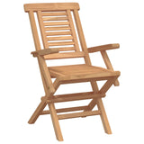 Garden Set 5 pcs Brown Solid Teak Wood - Top-Down View