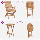 Garden Set 5 pcs Brown Solid Teak Wood