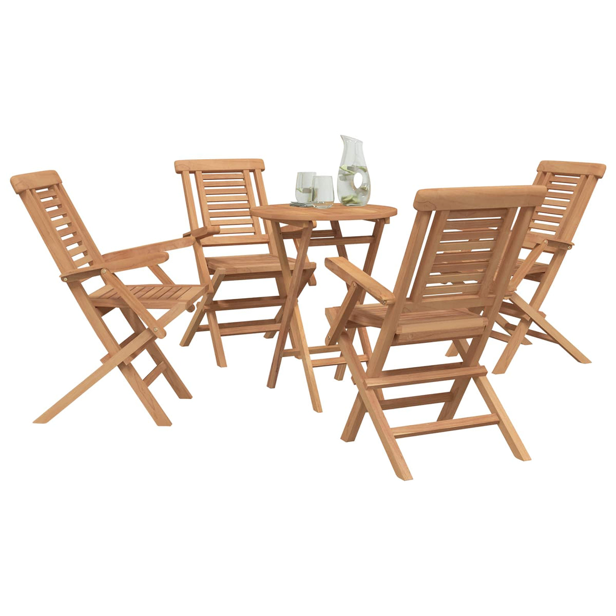 Garden Set 5 pcs Brown Solid Teak Wood