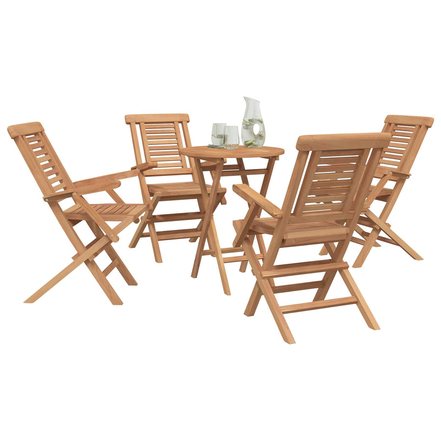 Garden Set 5 pcs Brown 60 x 60 x 75 cm Solid Teak Wood