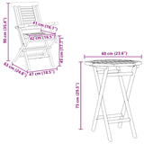 Garden Set 5 pcs Brown Solid Teak Wood - Extra Image