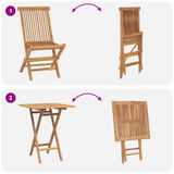Folding Garden Dining Set 5 pcs Natural Solid Teak Wood - Extra Image