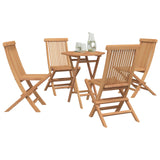 Garden Set 5 pcs Brown Solid Teak Wood - Side View