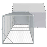Chicken Coop with Roof and Yard 2 pcs Silver 7 x 2 x 1.5 m - Top-Down View