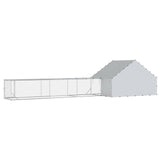 Chicken Coop with Roof and Yard 2 pcs Silver 800 x 200 x 190 cm - 45-Degree Angle