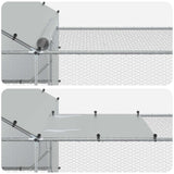Chicken Coop with Roof and Yard 2 pcs Silver 800 x 200 x 190 cm - Extra Image