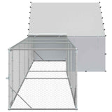 Chicken Coop with Roof and Yard 2 pcs Silver 800 x 200 x 190 cm - Top-Down View