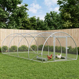 Chicken Coop Silver 400 x 150 x 100 cm Galvanised Steel