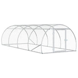 Chicken Coop Silver 400 x 150 x 100 cm Galvanised Steel - Front View