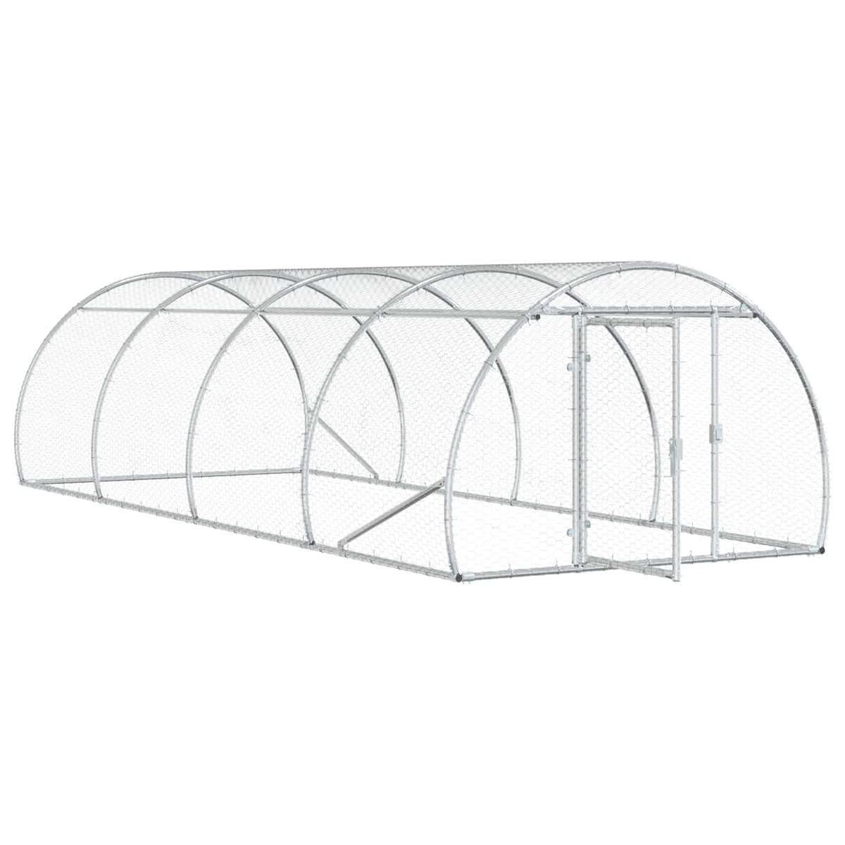 Chicken Coop Silver 400 x 150 x 100 cm Galvanised Steel