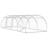 Chicken Coop Silver 400 x 150 x 100 cm Galvanised Steel - Rear View