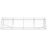 Chicken Coop Silver 400 x 150 x 100 cm Galvanised Steel - 45-Degree Angle