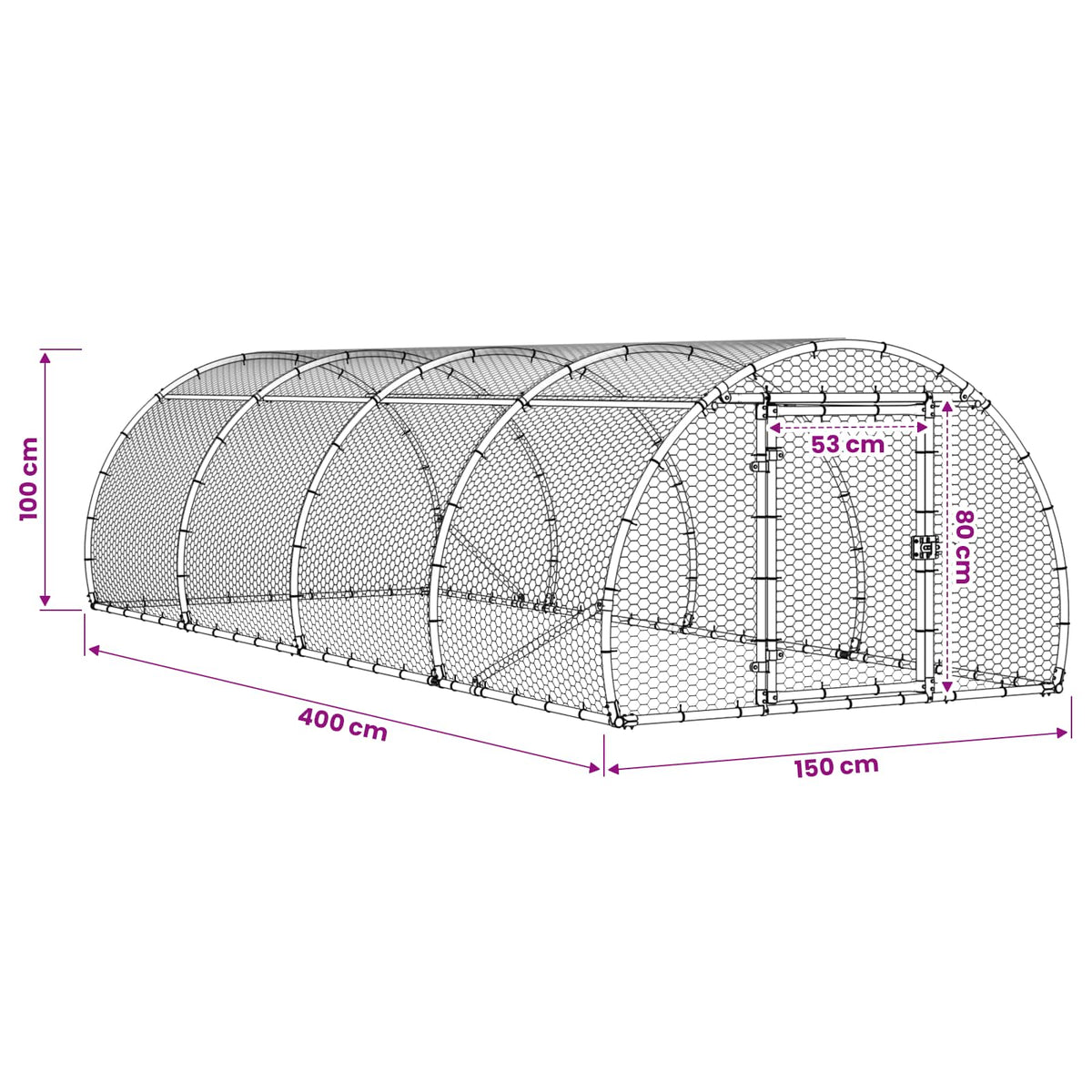 Chicken Coop Silver 400 x 150 x 100 cm Galvanised Steel