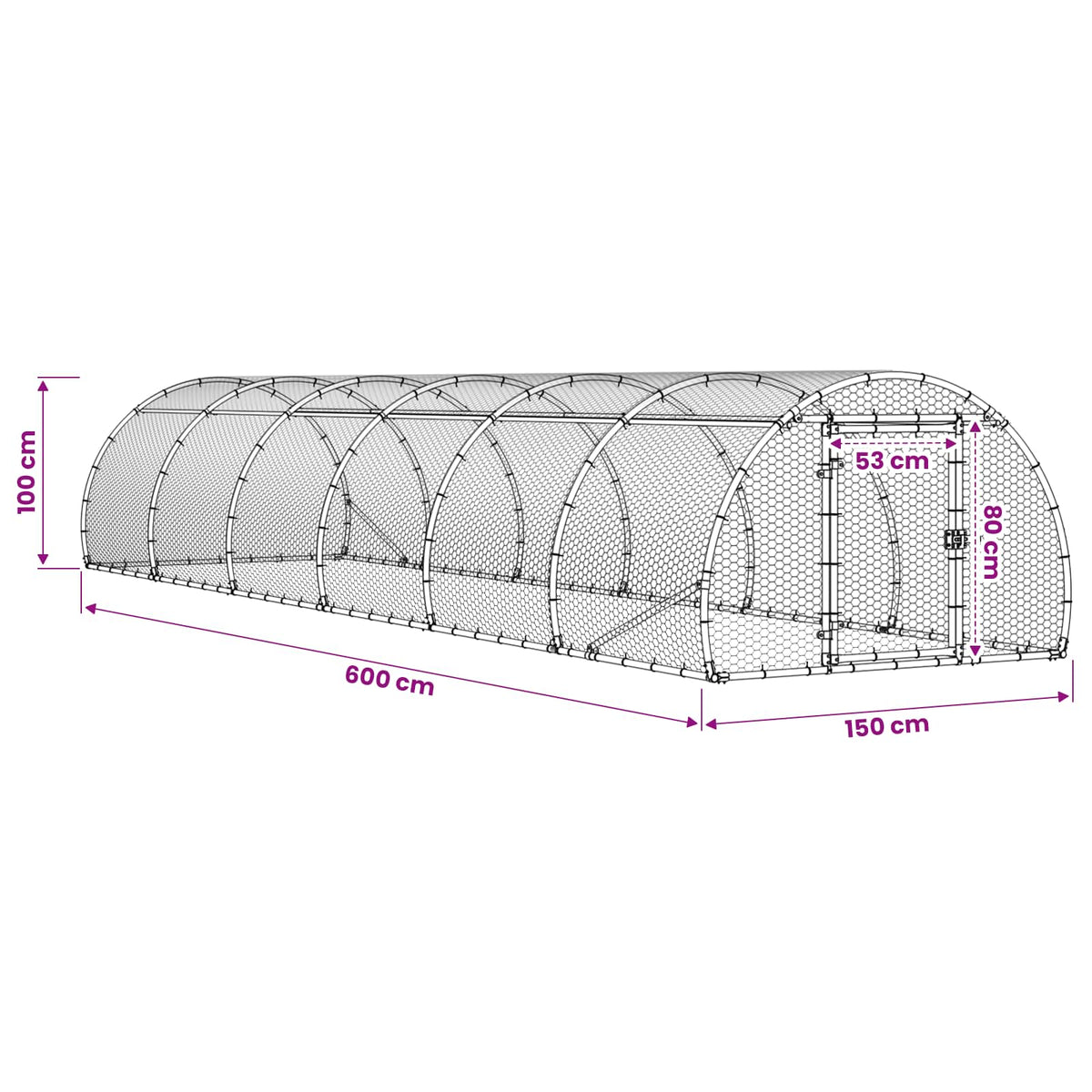 Chicken Coop Silver 600 x 150 x 100 cm Galvanised Steel